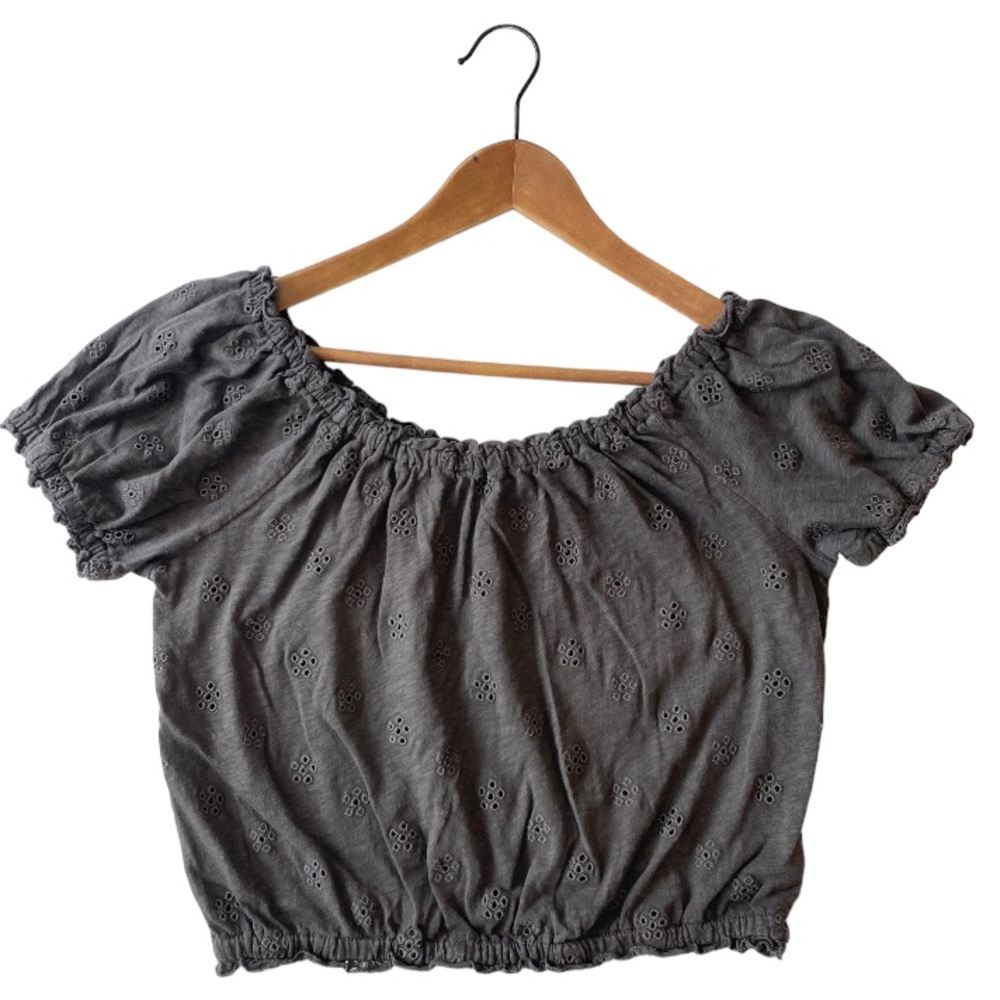 American Eagle Ruffled Eyelet Crop Top